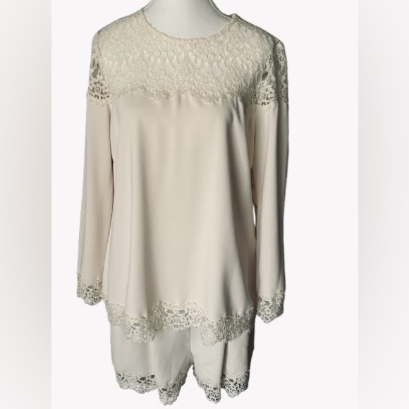 Zimmermann Shorts Lace Large Cram Ivory Designer Boho Dress Shorts - Picture 7 of 11